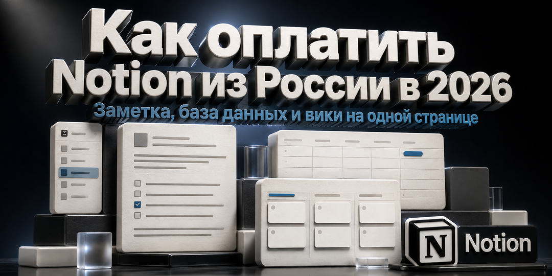 Как оплатить Notion из России в 2026: рабочее пространство, где заметка, база данных и вики живут на одной странице