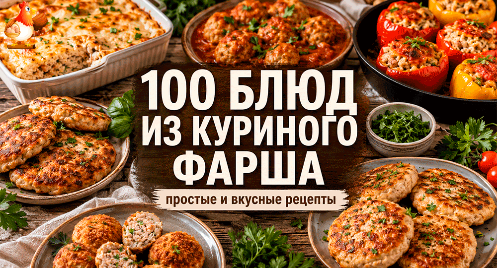 100 блюд из куриного фарша – простые и вкусные рецепты на каждый день