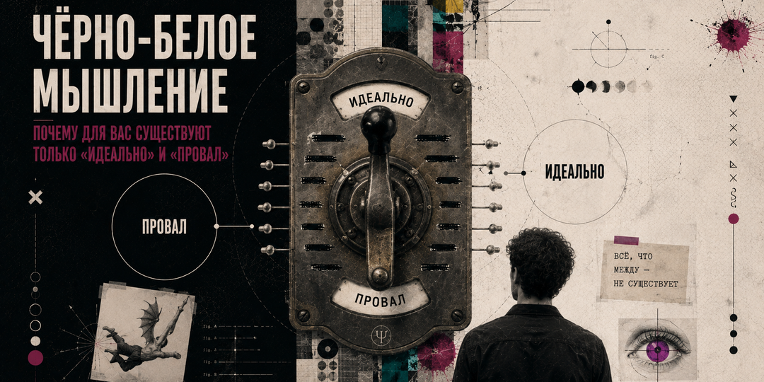 Чёрно-белое мышление: почему для вас существуют только «идеально» и «провал»