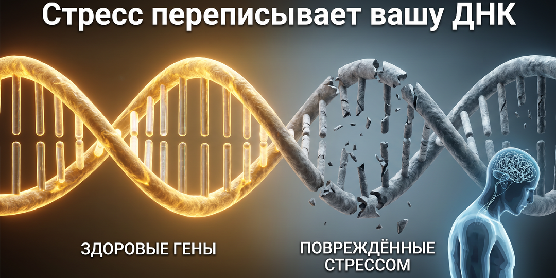 🧬 Как стресс перепрограммирует ваши гены: открытие, которое объясняет, почему мы стареем быстрее.