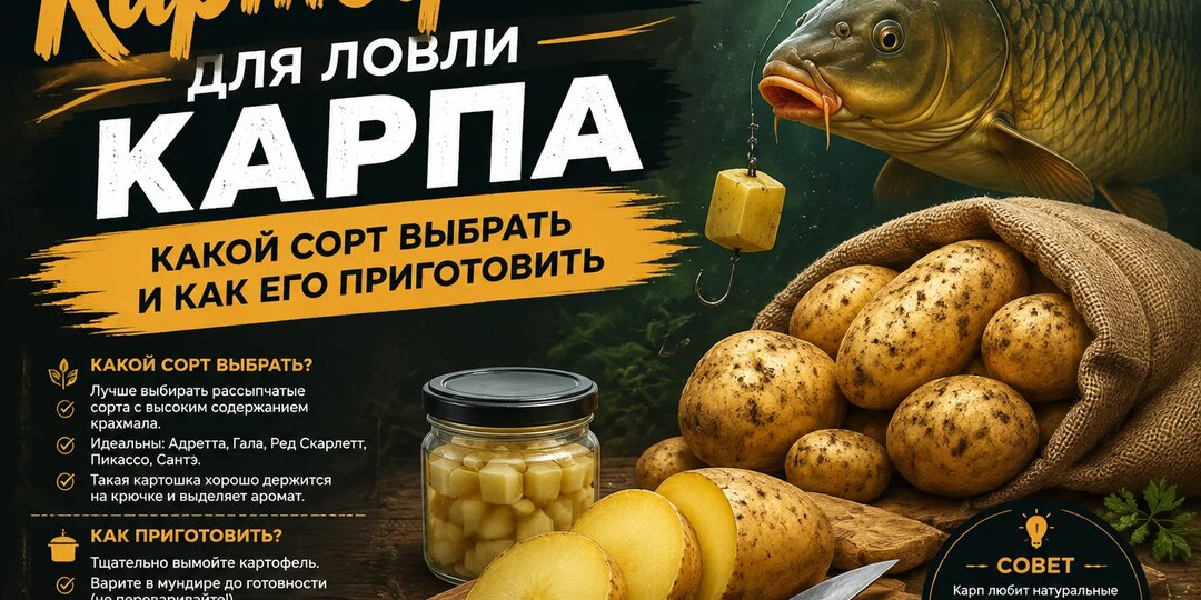 Картофель для ловли карпа. Какой сорт выбрать и как его приготовить