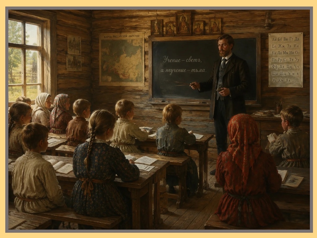 В сельской школе, нач.20 века