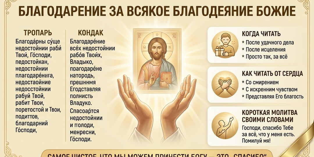 Почему мы так редко благодарим Бога по-настоящему — и какая молитва возвращает сердце