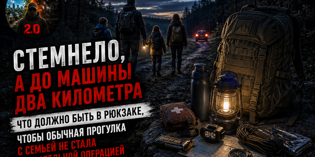 Стемнело, а до машины два километра: что должно быть в рюкзаке, чтобы обычная прогулка с семьей не стала спасательной операцией