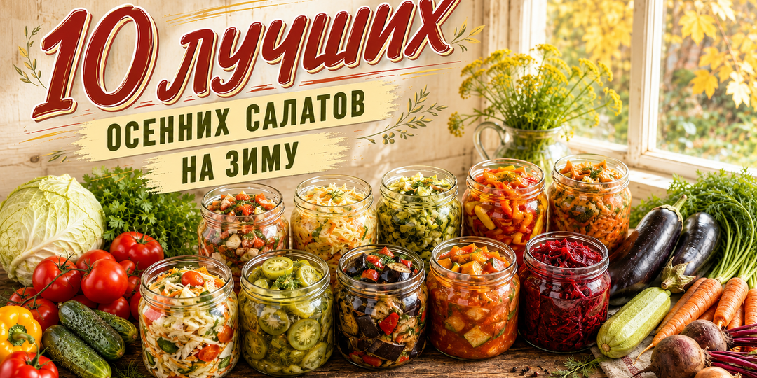 10 лучших осенних салатов на зиму. Лучшие рецепты!!!