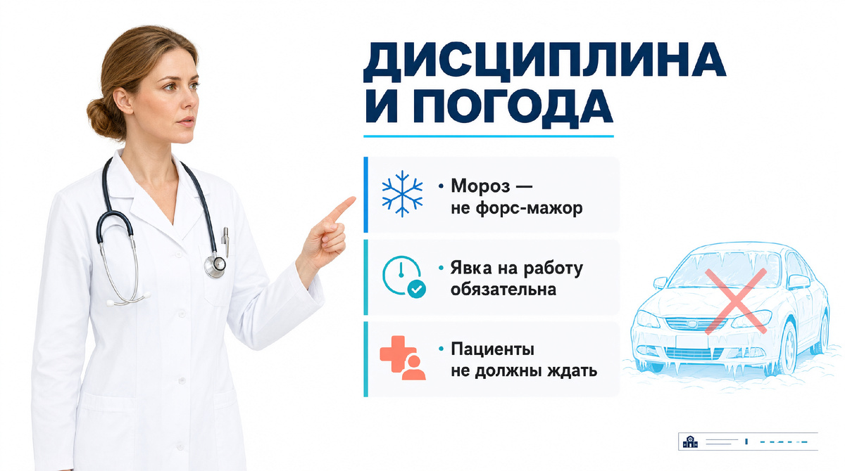 Рисунок 1. Права и обязанности медицинского работника при ухудшении погодных условий