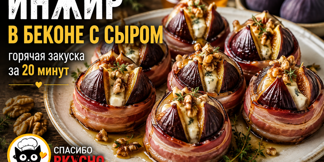 Инжир в беконе с сыром: горячая закуска за 20 минут