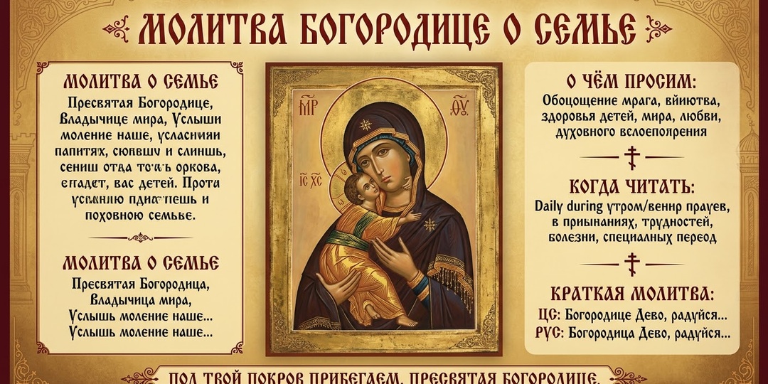 Когда в семье становится тревожно — какую молитву Богородице читать первой