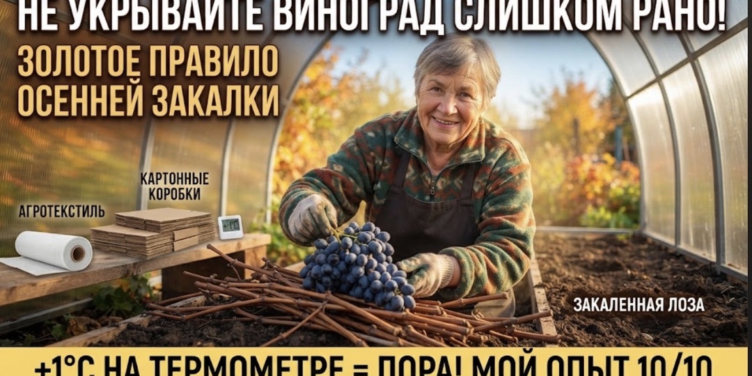 Не укрывайте виноград слишком рано: золотое правило осенней закалки, о котором часто забывают новички
