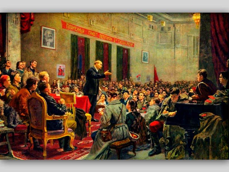 Картина. Выступление В. И. Ленина на III съезде комсомола. Художник Б.В. Иогансон (1893-1973).