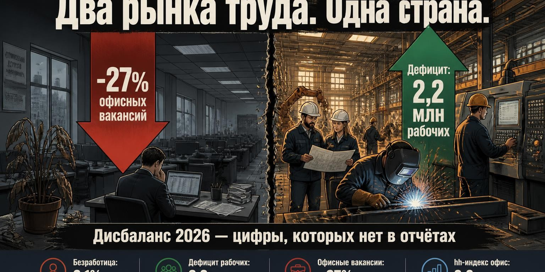 Иллюзия благополучия: почему в 2026 году российский рынок труда разорвало на части