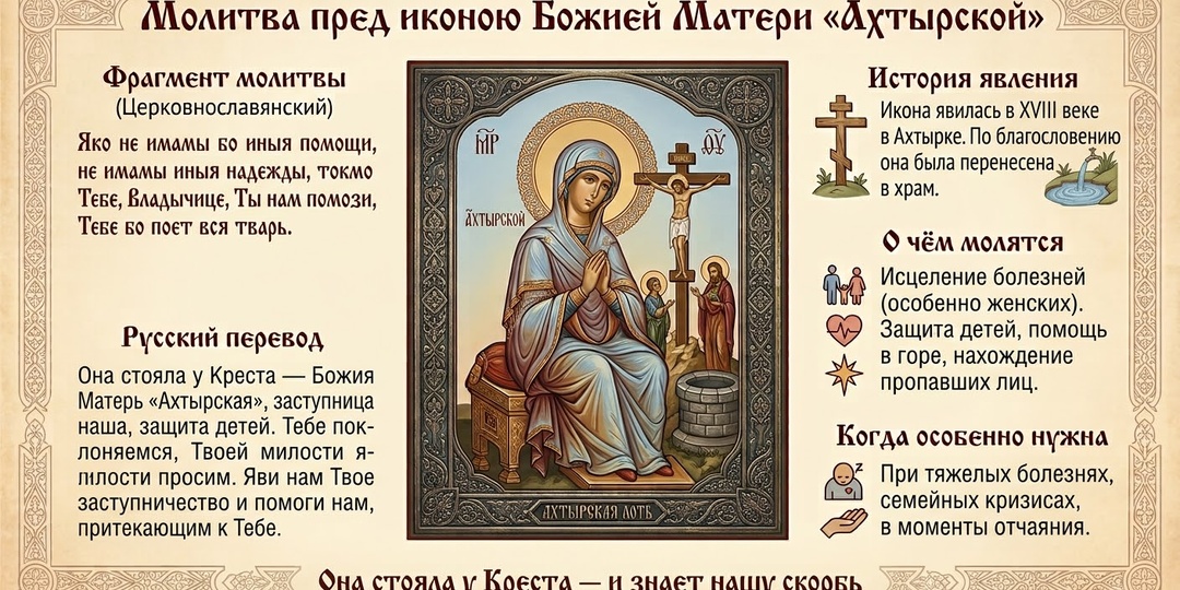 Когда скорбь кажется невыносимой — молитва перед Ахтырской иконой Божией Матери