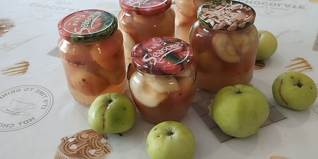 Яблочные дольки в сиропе на зиму.