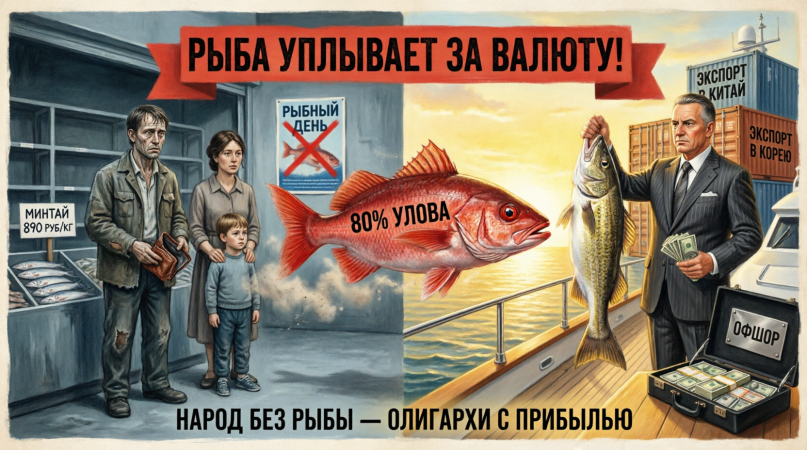 «Рыба уплывает за валюту: олигархи оставили россиян без доступного минтая, и кто это остановит»