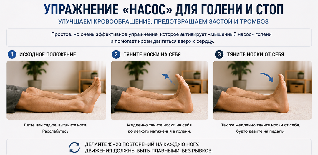 Четыре минуты утром — и кровь в ногах поступает туда, куда ей нужно.