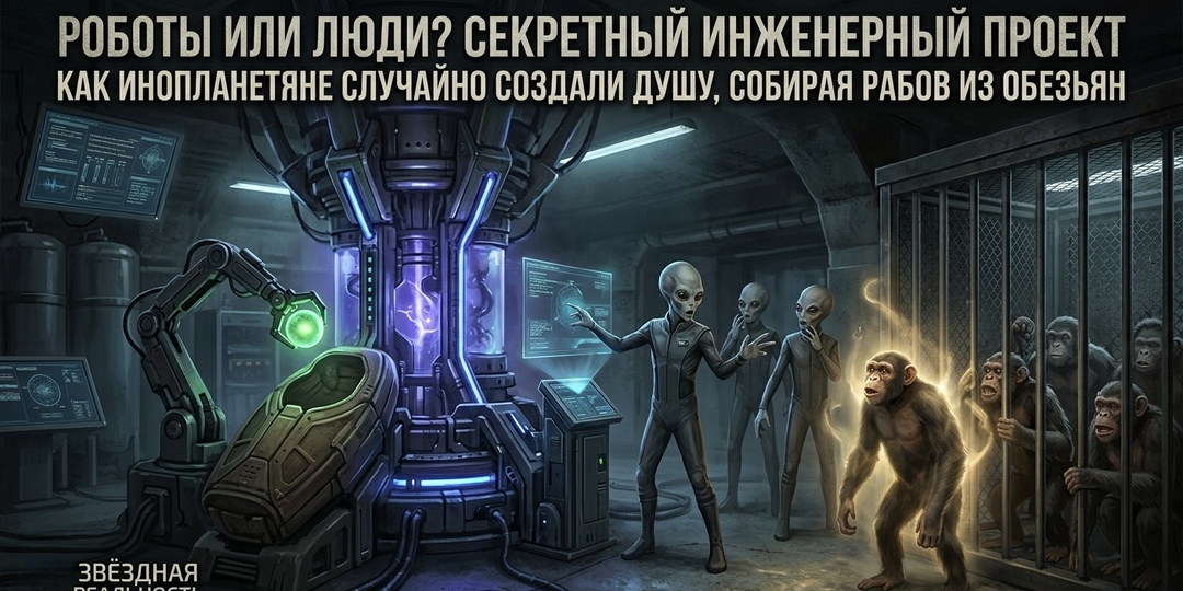 🤖 СЕКРЕТНЫЙ ИНЖЕНЕРНЫЙ ПРОЕКТ: Как инопланетяне случайно создали душу, собирая рабов из обезьян🔥 Тайна души