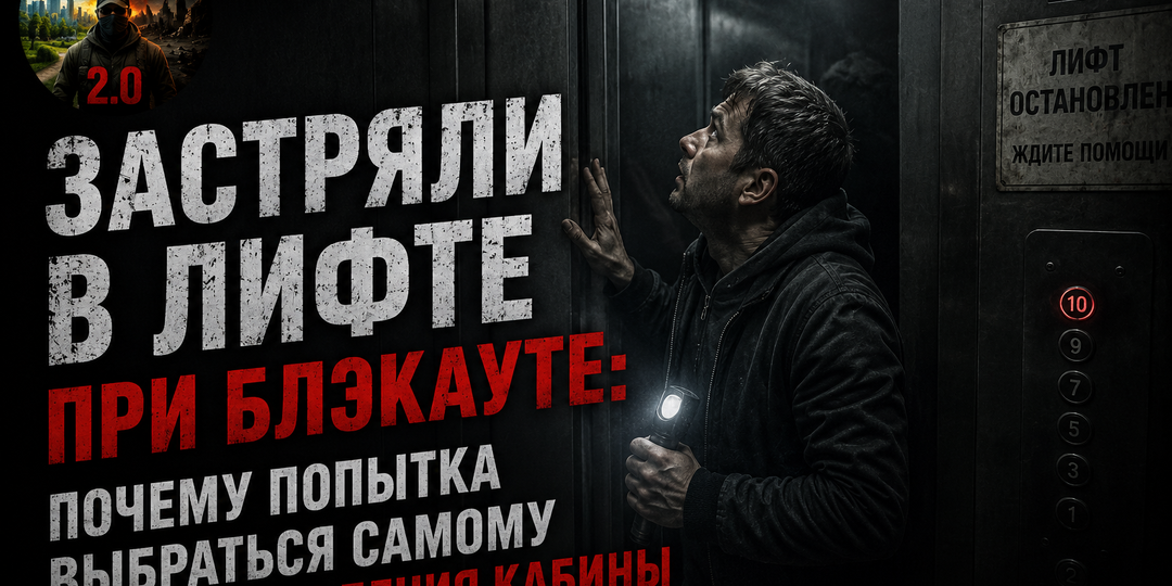 Застряли в лифте при блэкауте: почему попытка выбраться самому опаснее падения кабины