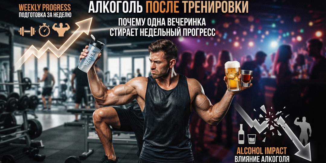 Алкоголь после тренировки: почему одна вечеринка стирает недельный прогресс