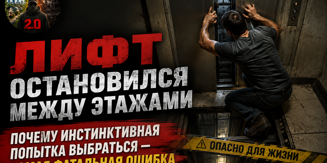 Лифт остановился между этажами. Почему инстинктивная попытка выбраться — самая фатальная ошибка