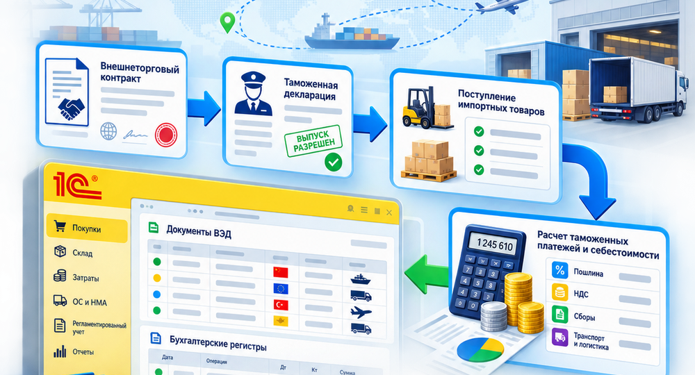 В какой 1С вести учет ВЭД