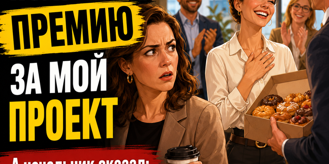 💼 Коллега получила премию за проект, который четыре месяца делала я. Начальник объяснил: "Ты же не ради денег старалась"