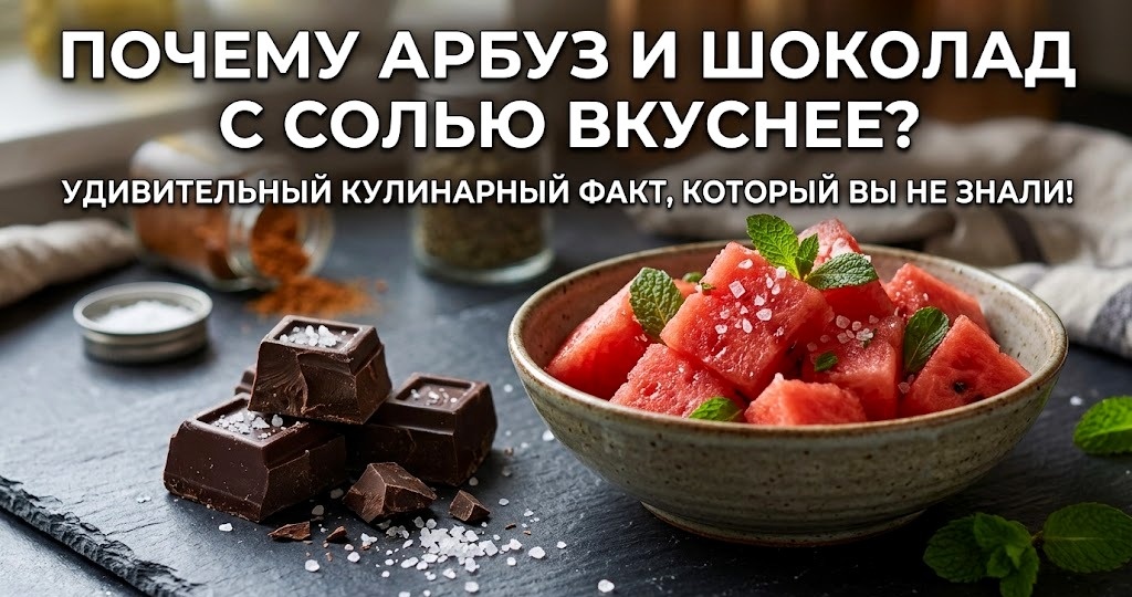 Зачем опытные кулинары солят сладкий арбуз и добавляют соль в шоколад: химия вкуса, которая вас удивит