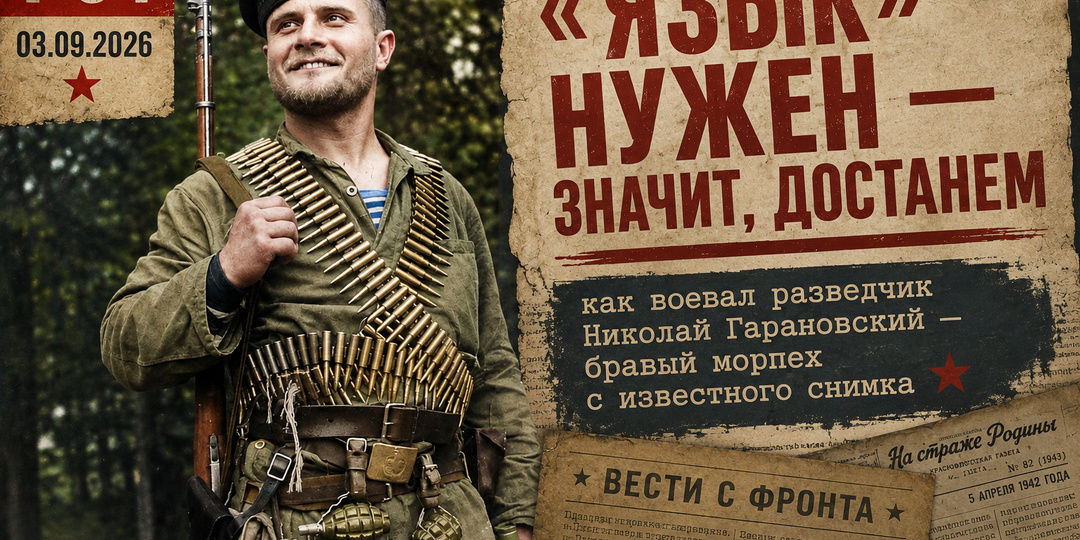«Язык» нужен — значит, достанем: как воевал разведчик Николай Гарановский — бравый морпех с известного снимка