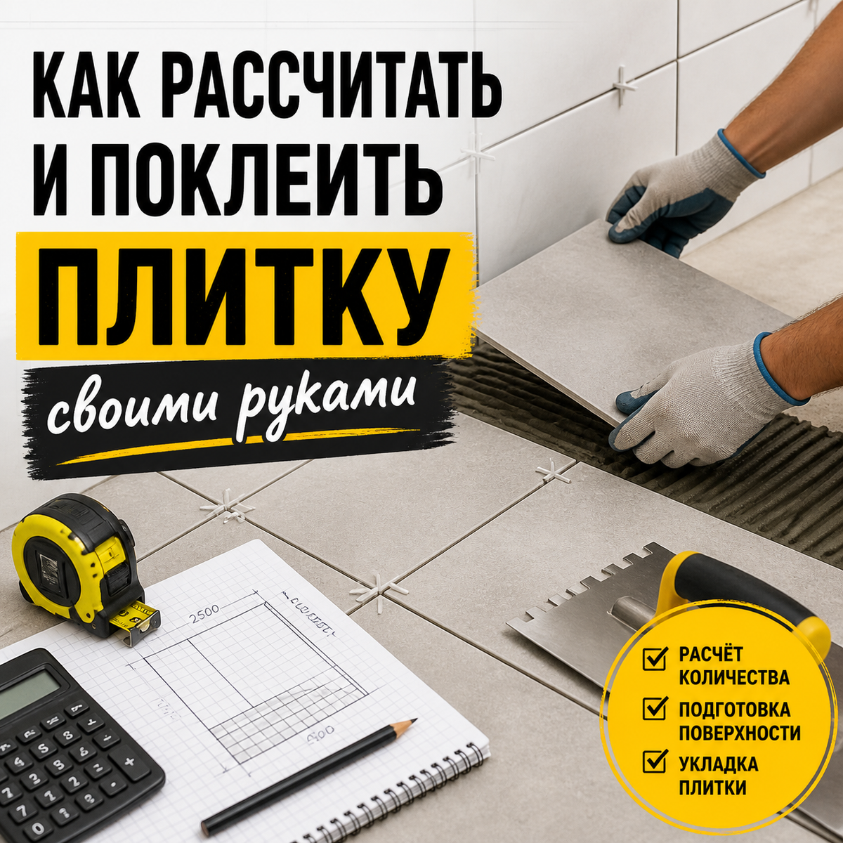 Плитка — это как головоломка, только тяжёлая, липкая и не прощает ошибок. Зато если разобраться, всё сводится к простой формуле: правильно посчитать, ровно положить и не торопиться. Идём по шагам — от магазина до готового пола.