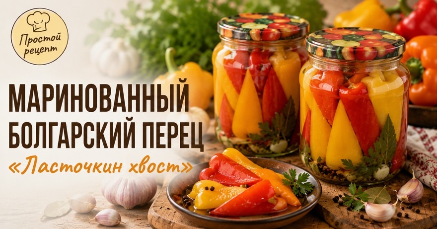 Маринованный болгарский перец «Ласточкин хвост»: пошаговый рецепт на зиму с секретами шеф-поваров