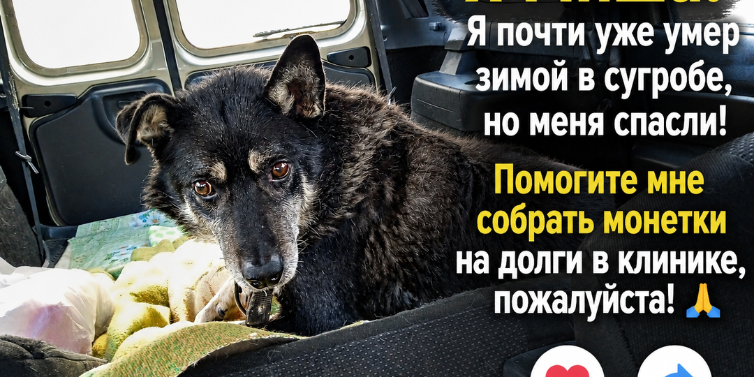 🐕 Мишка из сугроба: ещё чуть-чуть, и старичок сможет жить! 🙏