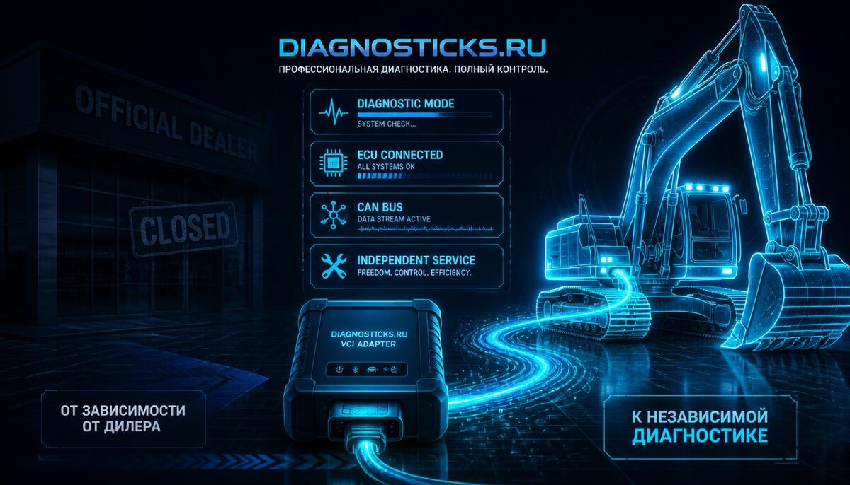 Diagnosticks обеспечивает диагностику парка техники, когда официальный дилер недоступен