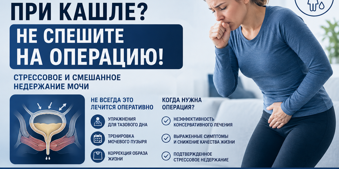 «Подтекает моча при кашле? Не спешите на операцию»: как на самом деле лечат стрессовое и смешанное недержание?