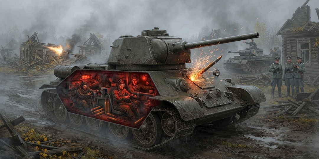 Т-34 плавился изнутри, но немцы не решили, что делать с бронёй
