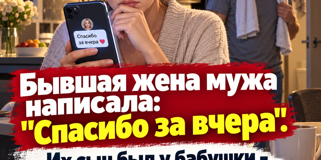 📱 Бывшая жена мужа написала: "Спасибо за вчера". Их сын был у бабушки - и я впервые спросила, зачем муж вообще ездит к ней