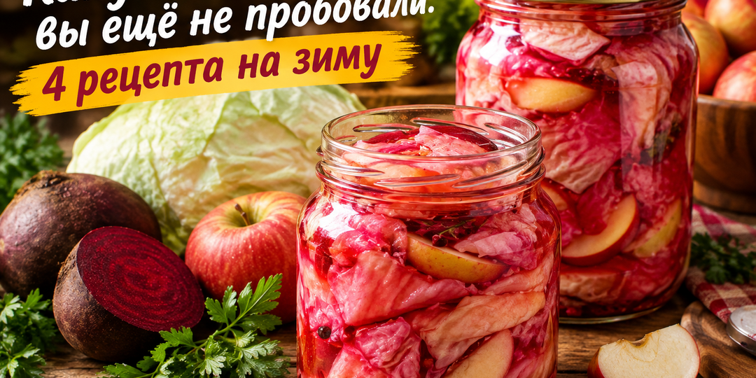 Оригинальные заготовки из капусты на зиму: 4 рецепта с яблоками, клюквой, мёдом и тыквой