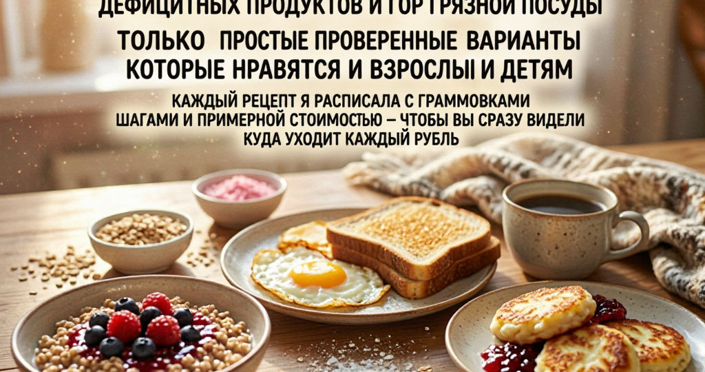 3 быстрых завтрака до 100 рублей на всю семью: сытно и без возни 🍳🥣🍞
