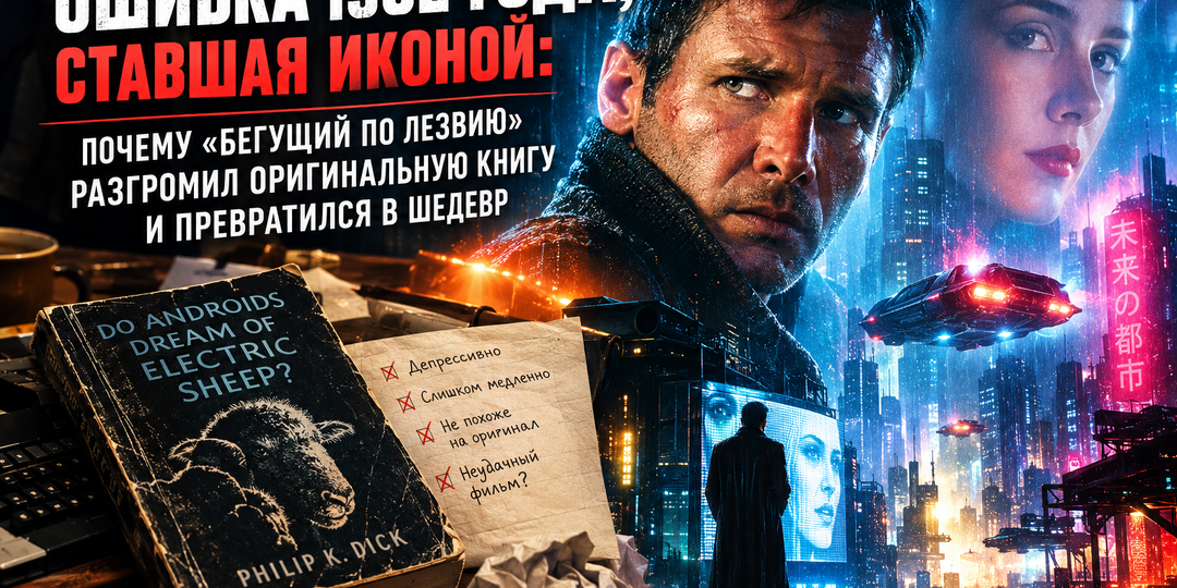 Ошибка 1982 года, ставшая иконой: почему «Бегущий по лезвию» разгромил оригинальную книгу и превратился в шедевр