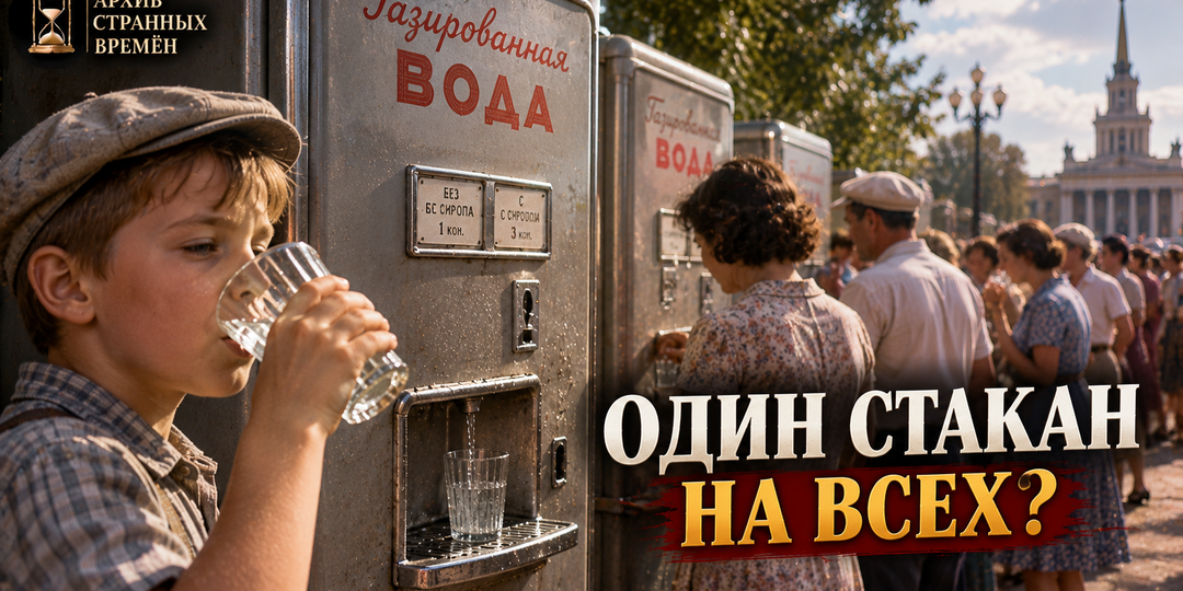 Почему в СССР тысячи людей пили из одного стакана — и как работали автоматы с газировкой