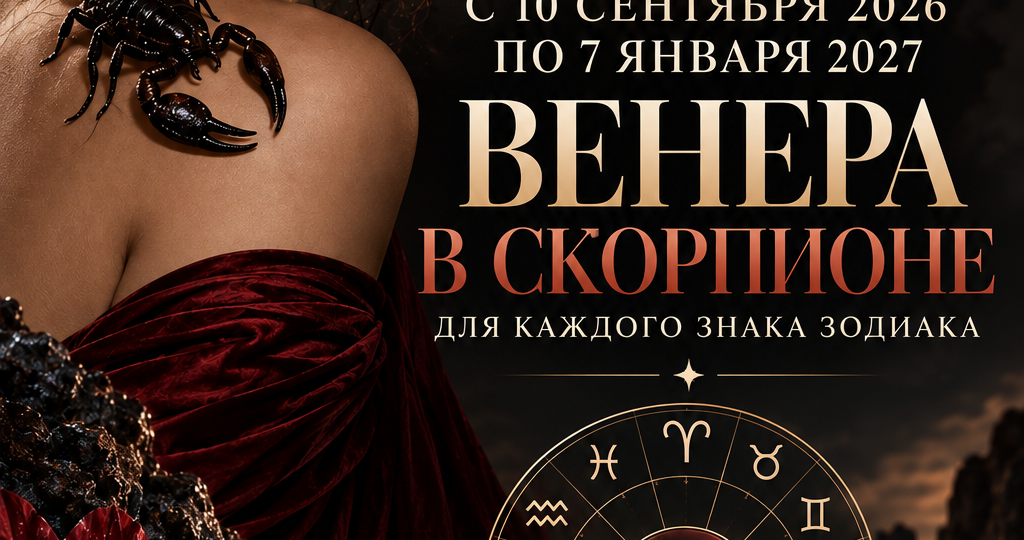 С 10 сентября 2026 по 7 января 2027 — Венера в Скорпионе для каждого знака Зодиака