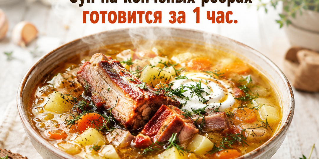 Куриный бульон — для слабаков. Суп на копчёных рёбрах готовится за 1 час