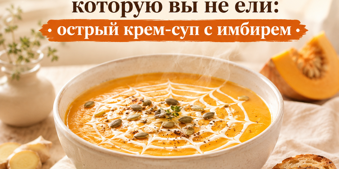 Хватит варить кашу! Тыква, которую вы не ели: острый крем-суп с имбирем