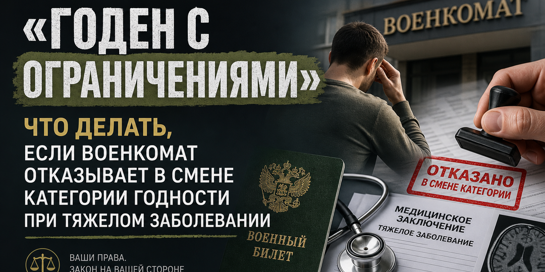 «Годен с ограничениями»: что делать, если военкомат отказывает в смене категории годности при тяжелом заболевании