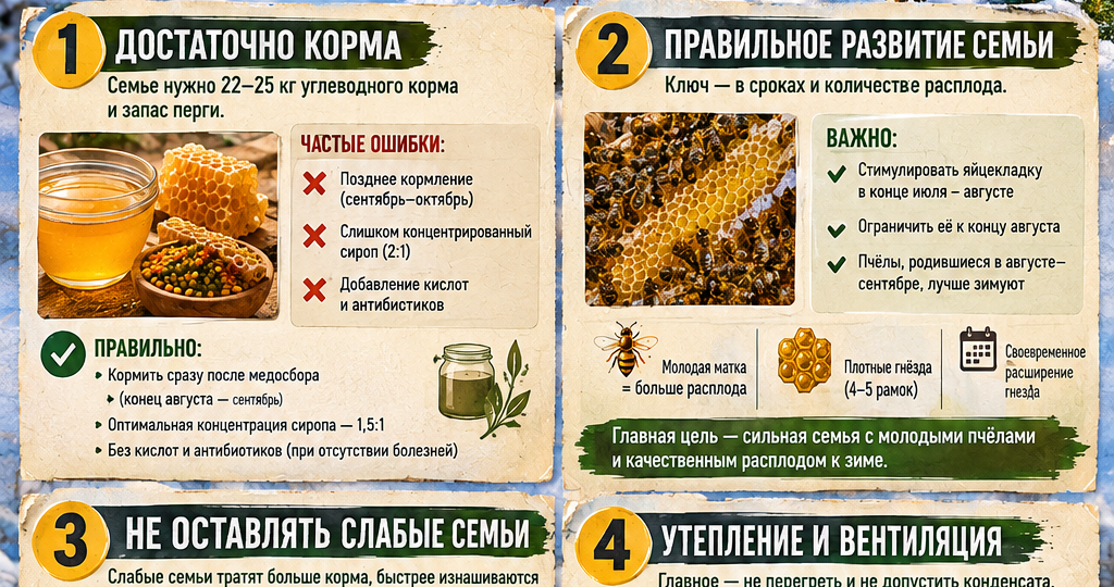 Четыре правила успешной зимовки пчел