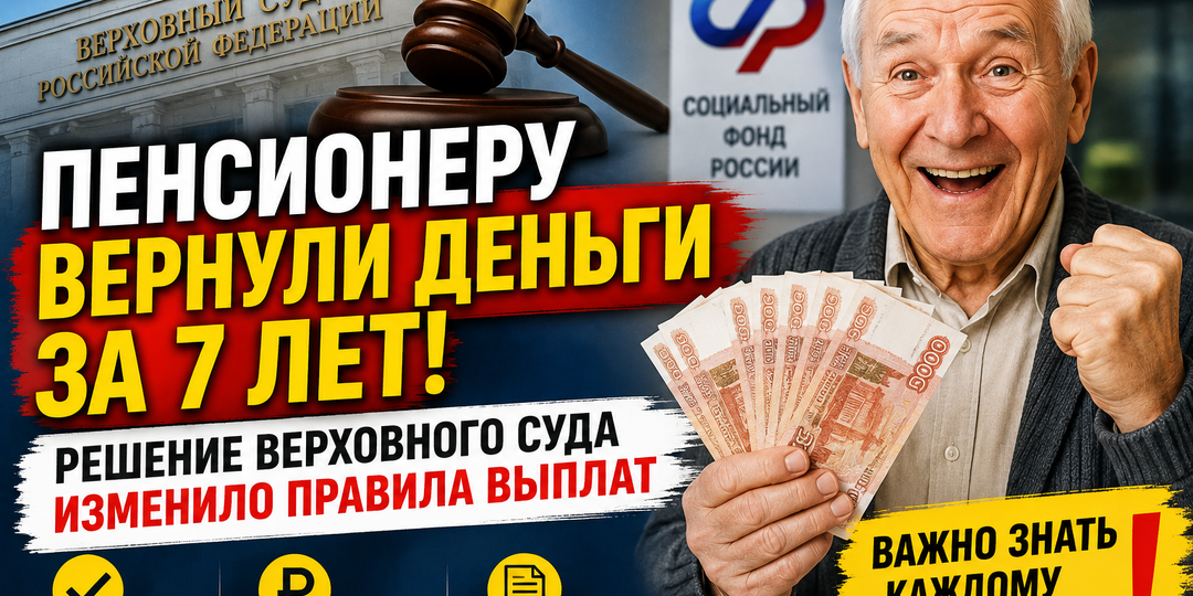 Пенсионеру вернули деньги за 7 лет! Решение Верховного суда изменило правила выплат