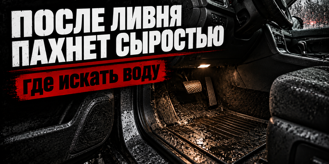 После ливня в салоне пахнет сыростью: где искать воду?
