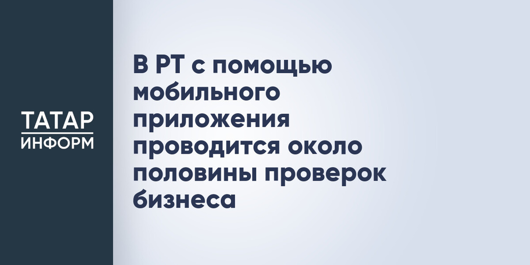 В РТ с помощью мобильного приложения проводится около половины проверок бизнеса