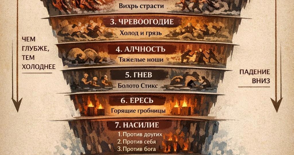 9 кругов Ада по Данте. Каждый найдет себе местечко