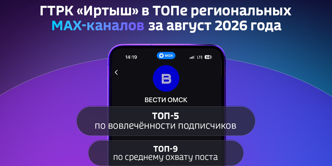 ГТРК «Иртыш» вошла в топы российских каналов в МАХ по вовлеченности и охватам