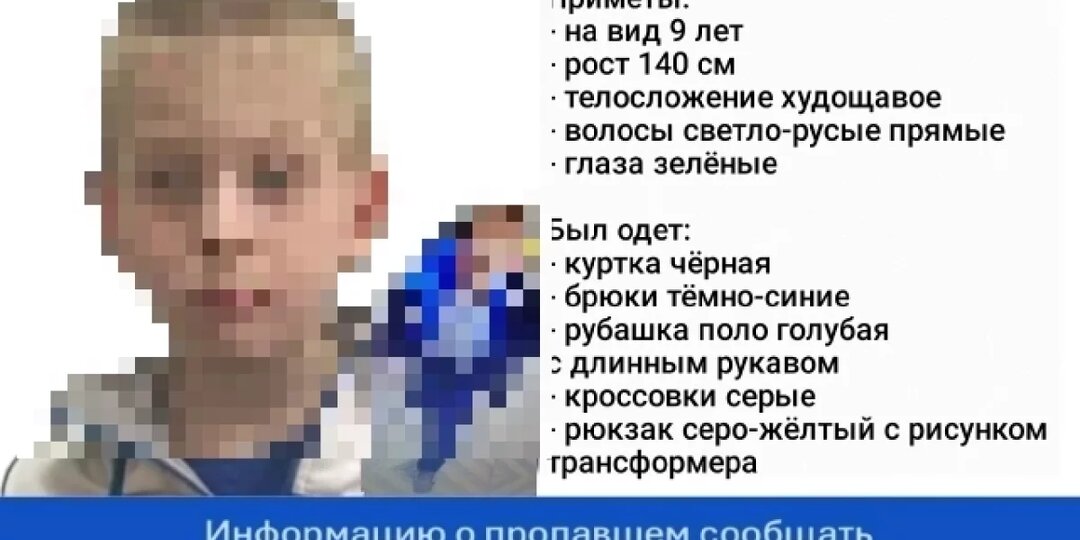 В Перми 9-летний мальчик пропал без вести по пути из школы