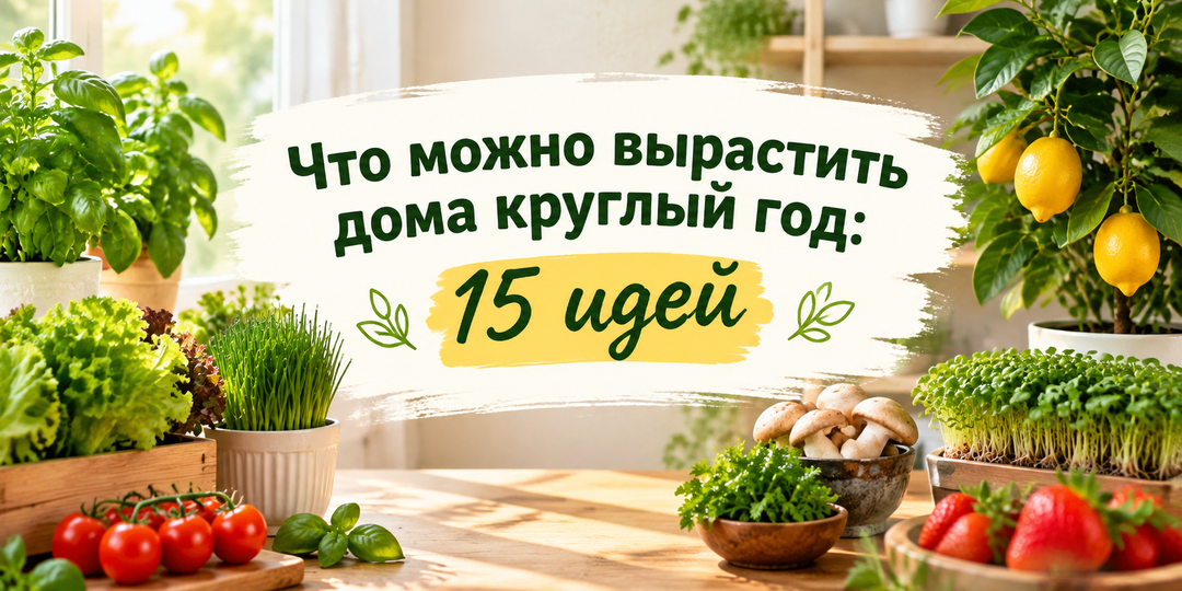 🌱 Что можно вырастить дома круглый год: 15 овощей, зелени и ягод даже на подоконнике